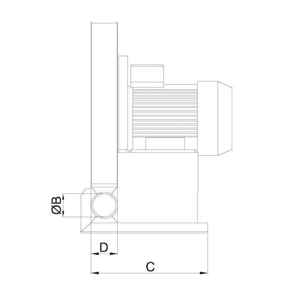 Вентилатор центробежен, промишлен YB 7T , 380VAC, 4KW, 1200m3/h